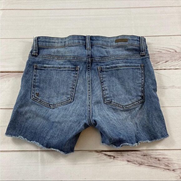 KUT from the Kloth Womens Blue Cutoff Gidget Frey Denim Jean Shorts Size 00 - Picture 6 of 12